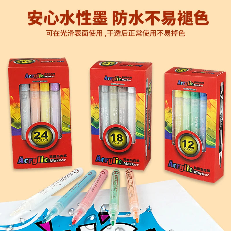 Fournitures Scolaires Stationary Items Stationery Set Long-lasting Soft Pen Nid Durable Nib Watercolor Acrylic Paint Marker Sets