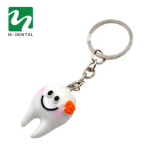 5pcs Dental Simulation Tooth Pendant Keychain Lovely Cartoon Dental Decorative Accessories Promotional Gifts