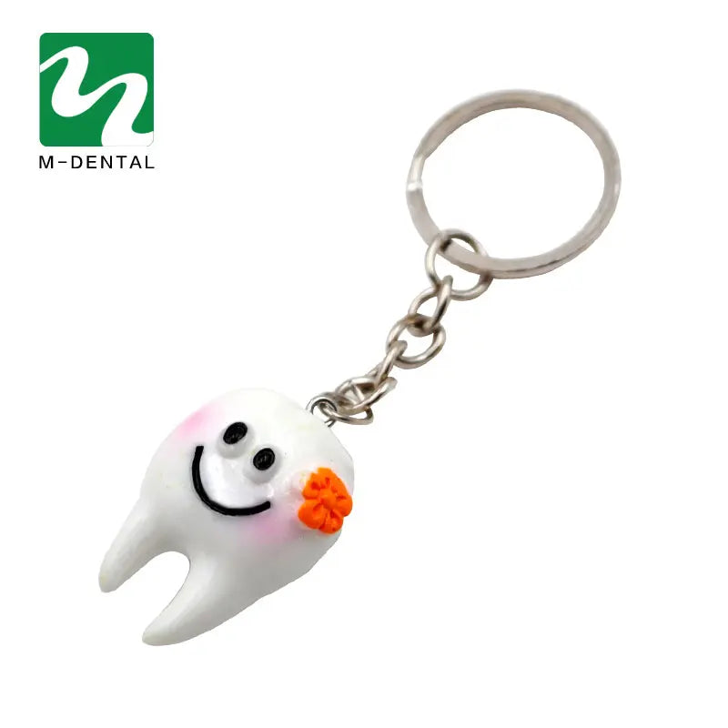 5pcs Dental Simulation Tooth Pendant Keychain Lovely Cartoon Dental Decorative Accessories Promotional Gifts