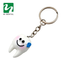 5pcs Dental Simulation Tooth Pendant Keychain Lovely Cartoon Dental Decorative Accessories Promotional Gifts
