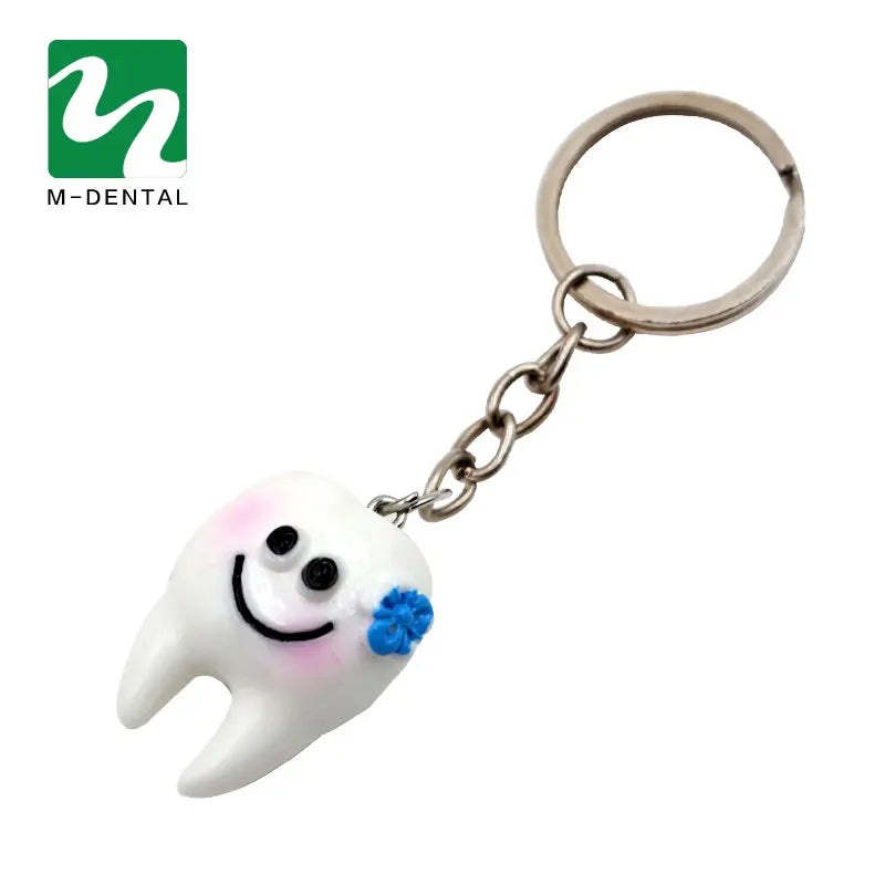 5pcs Dental Simulation Tooth Pendant Keychain Lovely Cartoon Dental Decorative Accessories Promotional Gifts