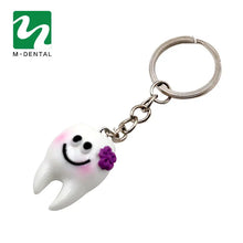 5pcs Dental Simulation Tooth Pendant Keychain Lovely Cartoon Dental Decorative Accessories Promotional Gifts