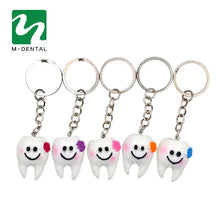 5pcs Dental Simulation Tooth Pendant Keychain Lovely Cartoon Dental Decorative Accessories Promotional Gifts