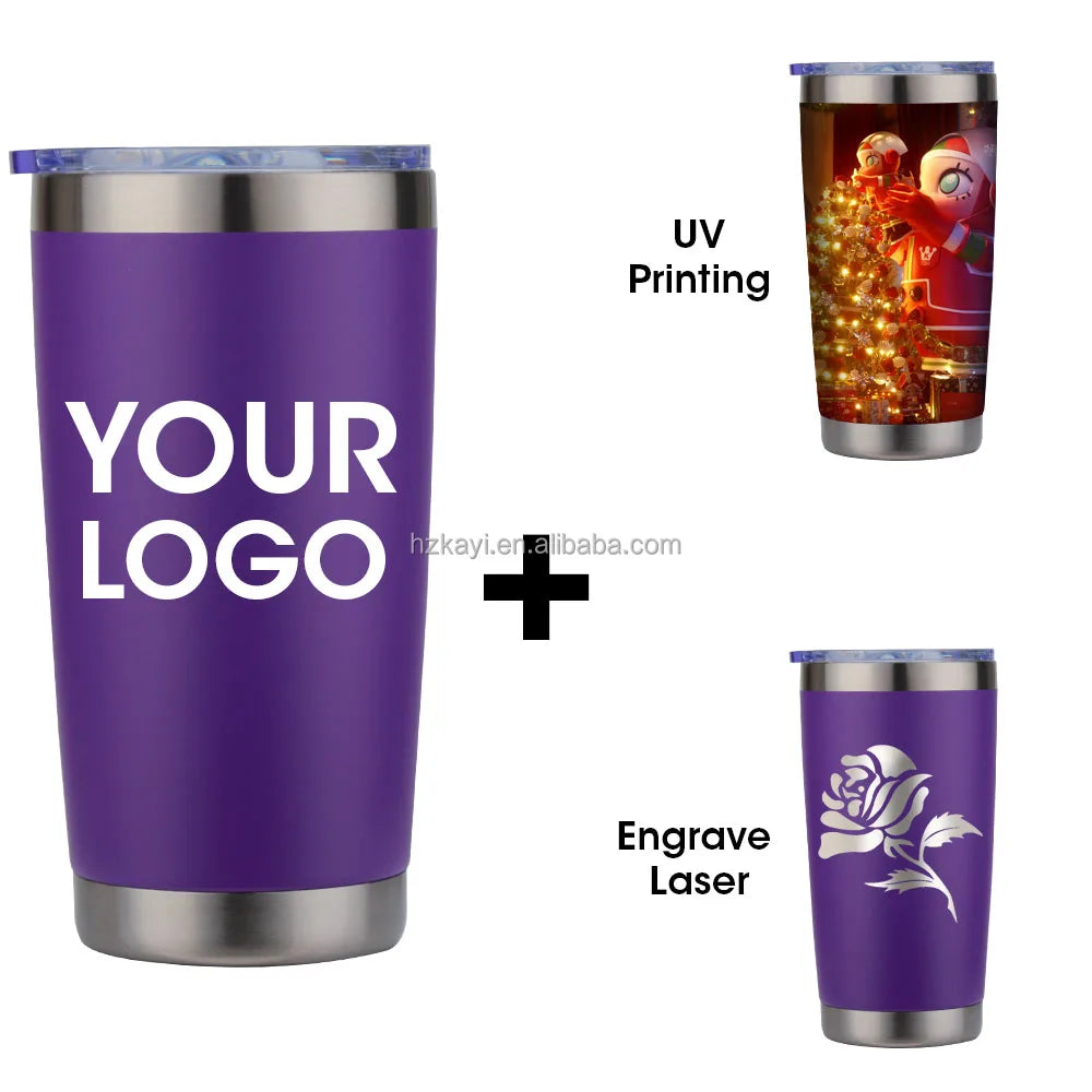 Custom 20 OZ Cup Double Wall Vacuum Insulated Travel Mug Bulk Thermal Tumblers Stainless Steel Insulated Mug