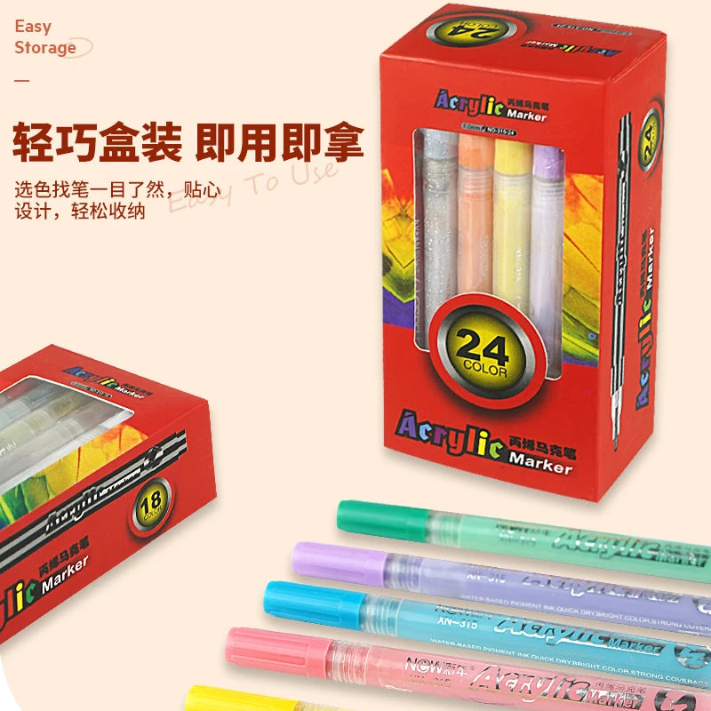 Fournitures Scolaires Stationary Items Stationery Set Long-lasting Soft Pen Nid Durable Nib Watercolor Acrylic Paint Marker Sets