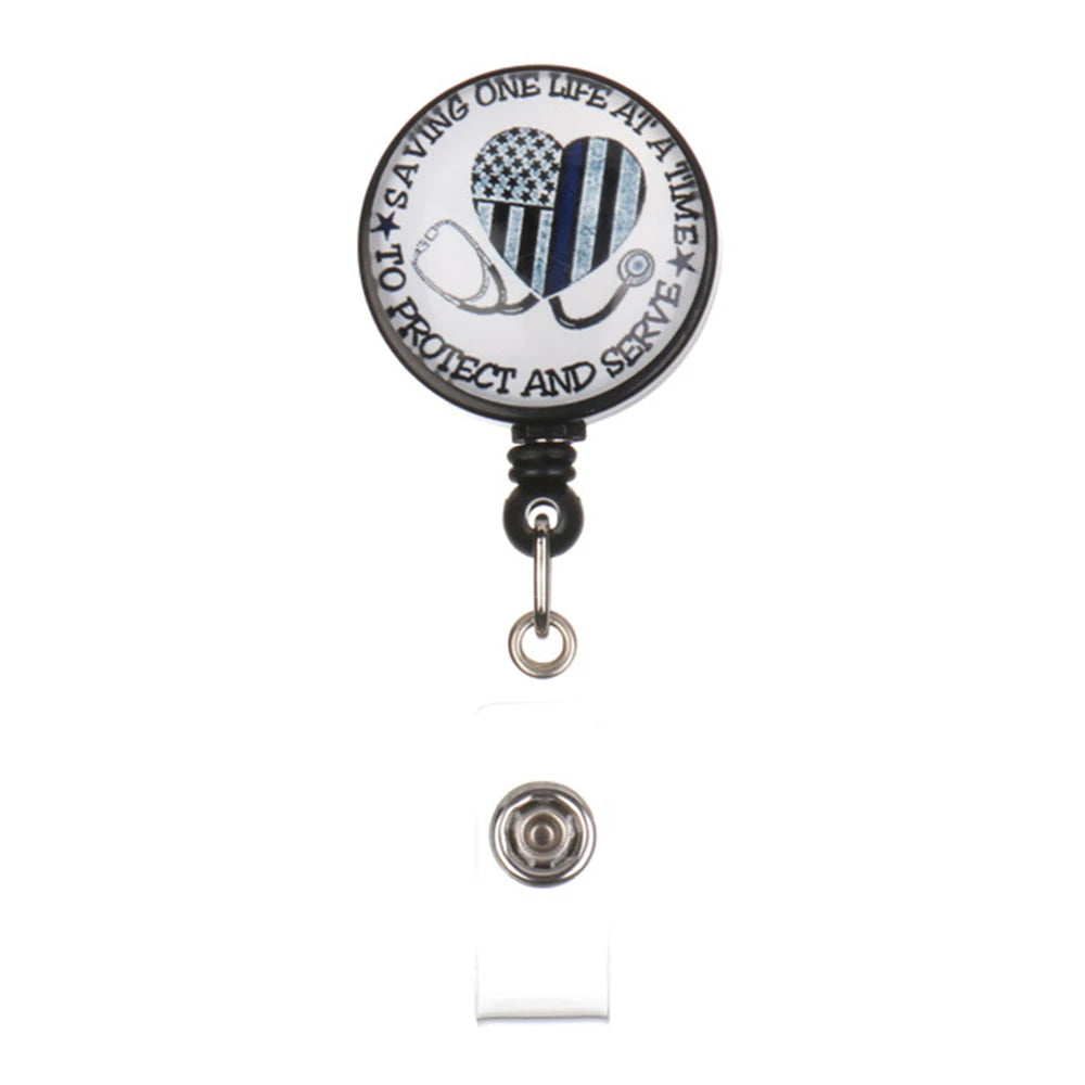 Badge Holder Clip Card Holder Clip Name Tag Holder Name Card Holder Retractable Badge Nurse Doctor Key Chain ID Badge Holder