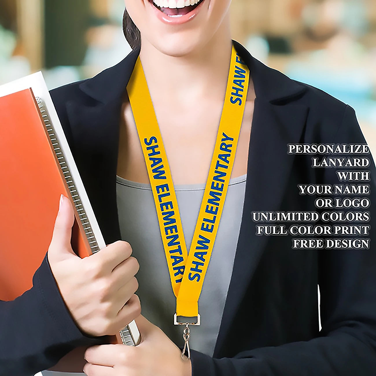 Custom Printed Lanyard For Keys Full Color  Design Badge Holder & Staff Cards