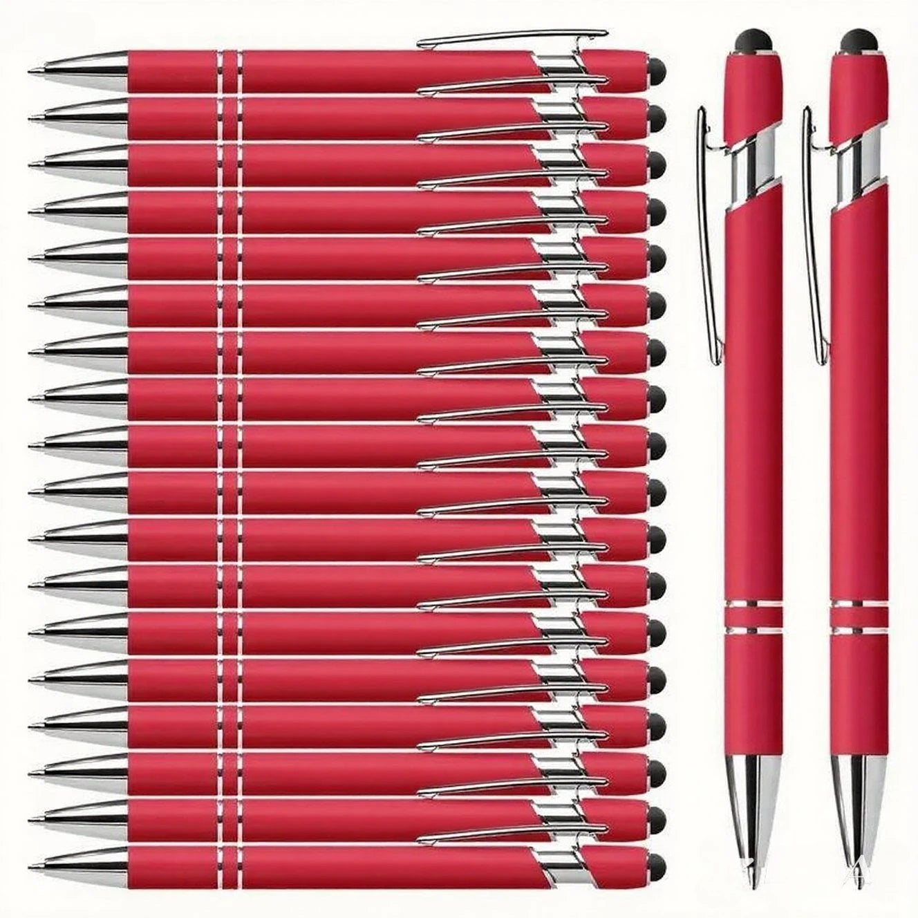 20 Personalized Pens with Stylus- Customizable Ballpoint Pen Set- Perfect for Office, School, Journaling, and Art Projects