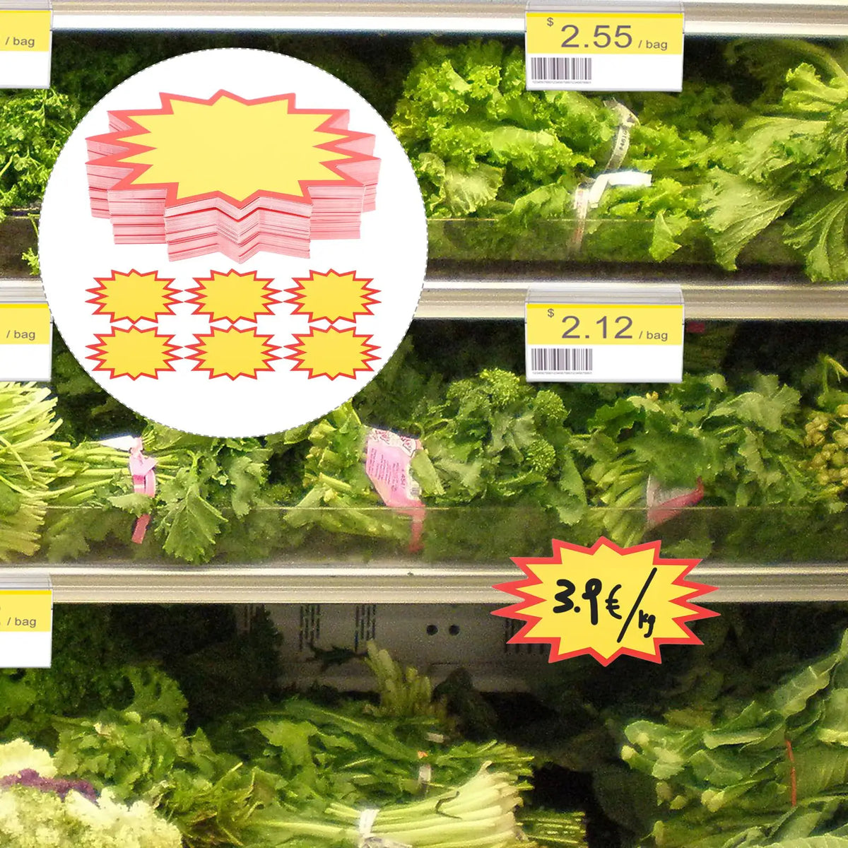100Pcs Store Promotional Signs Burst Signs Advertising Paper Explosion Sticker Signs Store Promotional