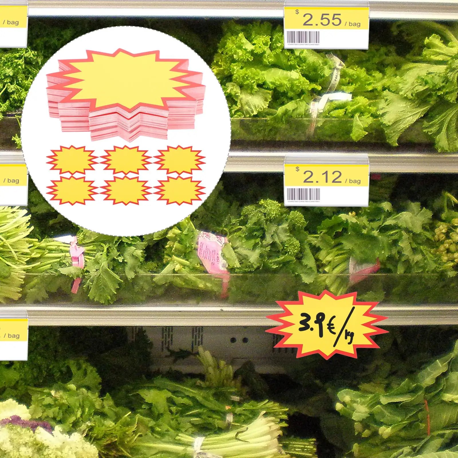 100Pcs Store Promotional Signs Burst Signs Advertising Paper Explosion Sticker Signs Store Promotional