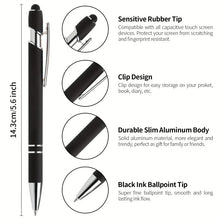 20 Personalized Pens with Stylus- Customizable Ballpoint Pen Set- Perfect for Office, School, Journaling, and Art Projects