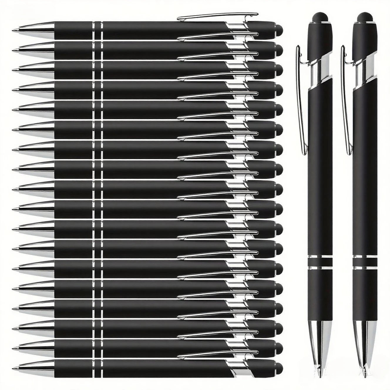 20 Personalized Pens with Stylus- Customizable Ballpoint Pen Set- Perfect for Office, School, Journaling, and Art Projects