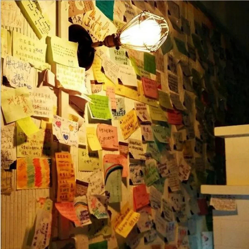 Colorful Memo Pad Sticky Notes 100 Sheets Self Adhesive Note Paper Office School Supplies Pocket Notepad for Work Study