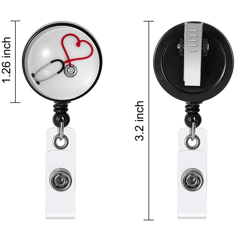 Badge Holder Clip Card Holder Clip Name Tag Holder Name Card Holder Retractable Badge Nurse Doctor Key Chain ID Badge Holder