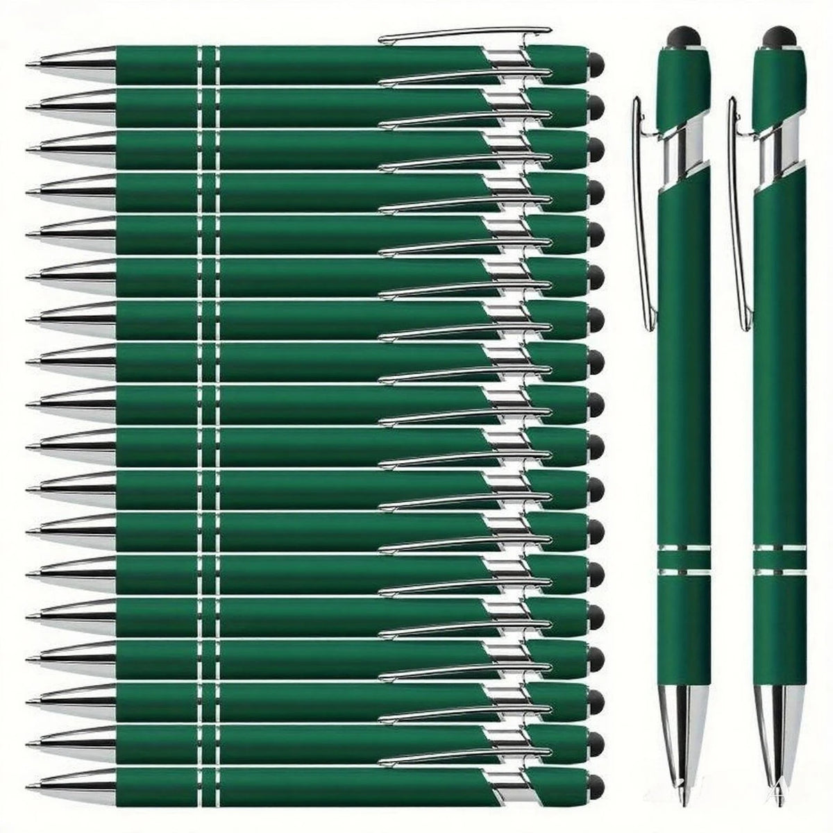 20 Personalized Pens with Stylus- Customizable Ballpoint Pen Set- Perfect for Office, School, Journaling, and Art Projects