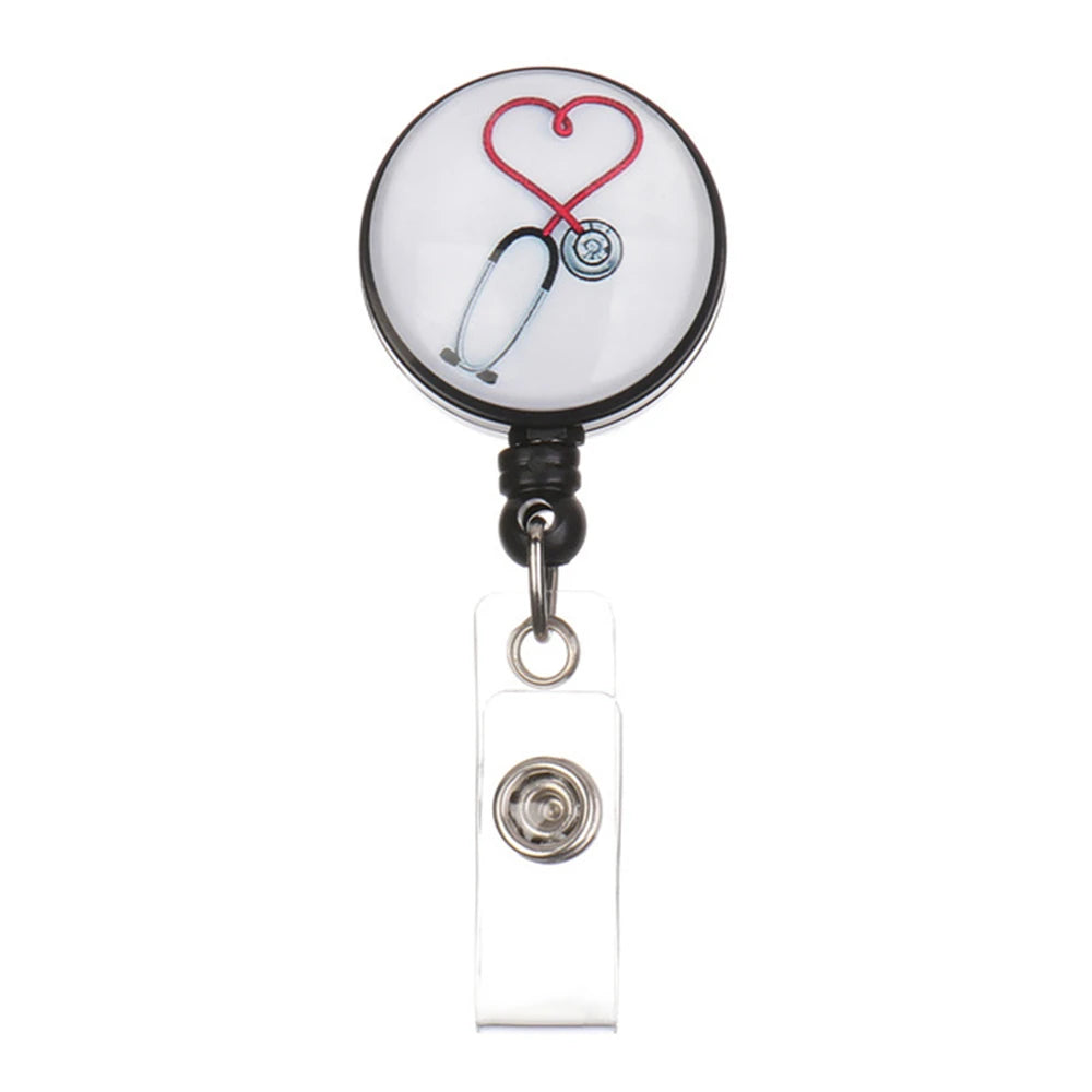 Badge Holder Clip Card Holder Clip Name Tag Holder Name Card Holder Retractable Badge Nurse Doctor Key Chain ID Badge Holder