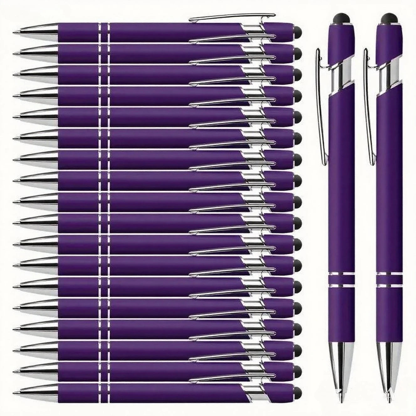 20 Personalized Pens with Stylus- Customizable Ballpoint Pen Set- Perfect for Office, School, Journaling, and Art Projects