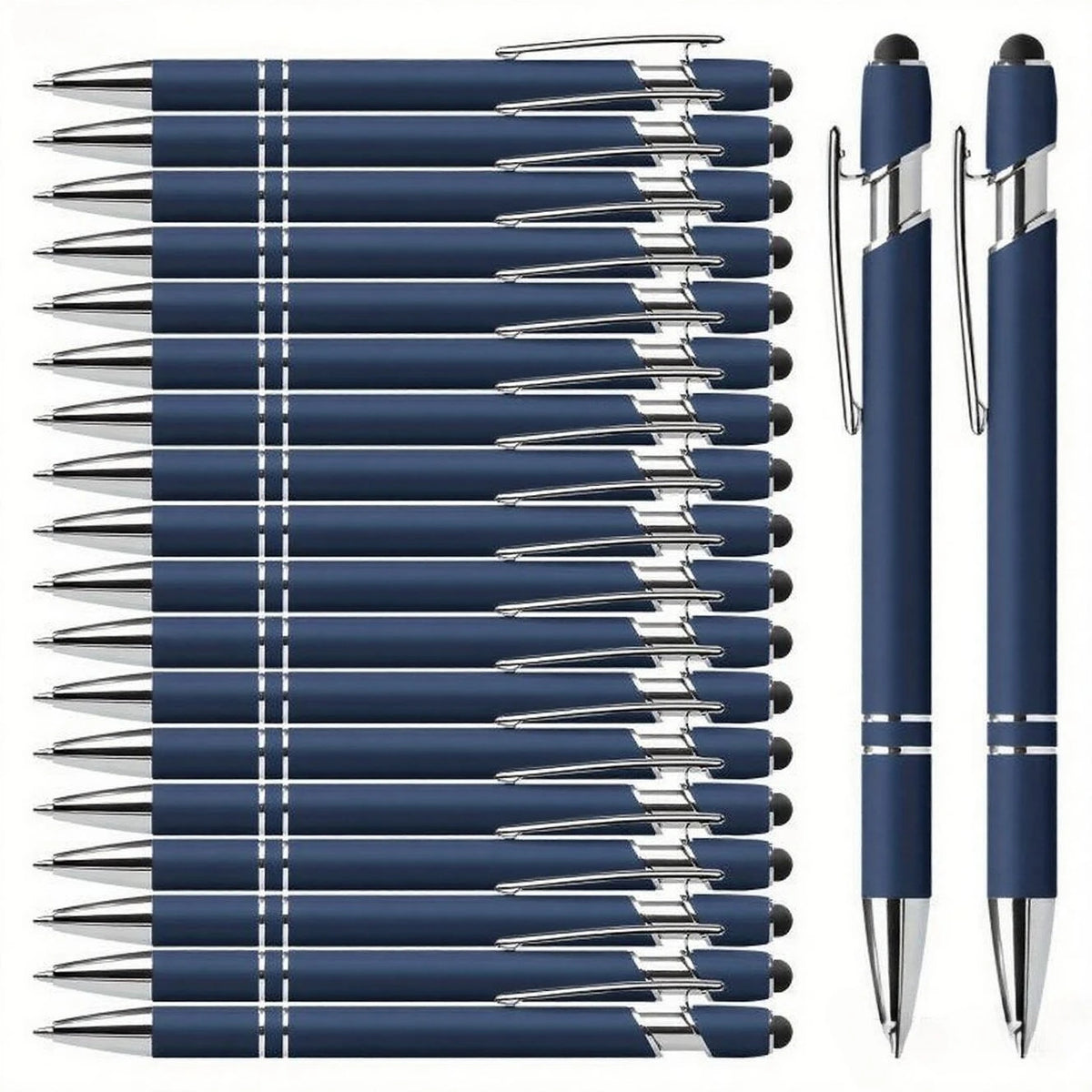 20 Personalized Pens with Stylus- Customizable Ballpoint Pen Set- Perfect for Office, School, Journaling, and Art Projects