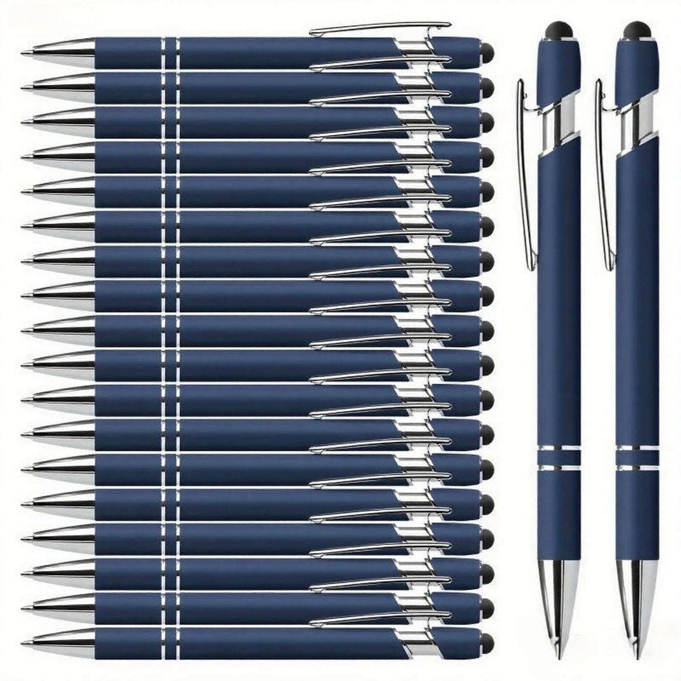 20 Personalized Pens with Stylus- Customizable Ballpoint Pen Set- Perfect for Office, School, Journaling, and Art Projects