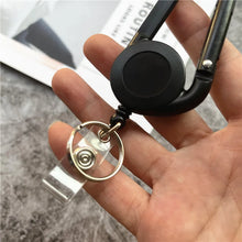 Keychain Carabiner Reel Holder Convenient Badge Holder Lanyard Black Badge for Hanging Credential Premium Retractable Keychain