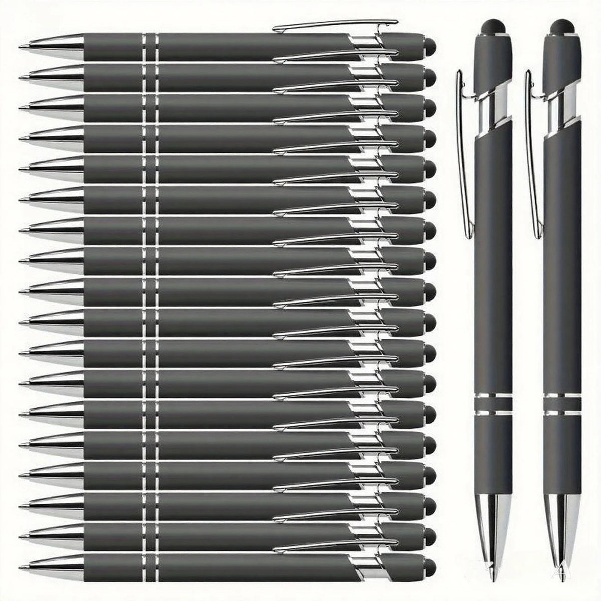 20 Personalized Pens with Stylus- Customizable Ballpoint Pen Set- Perfect for Office, School, Journaling, and Art Projects