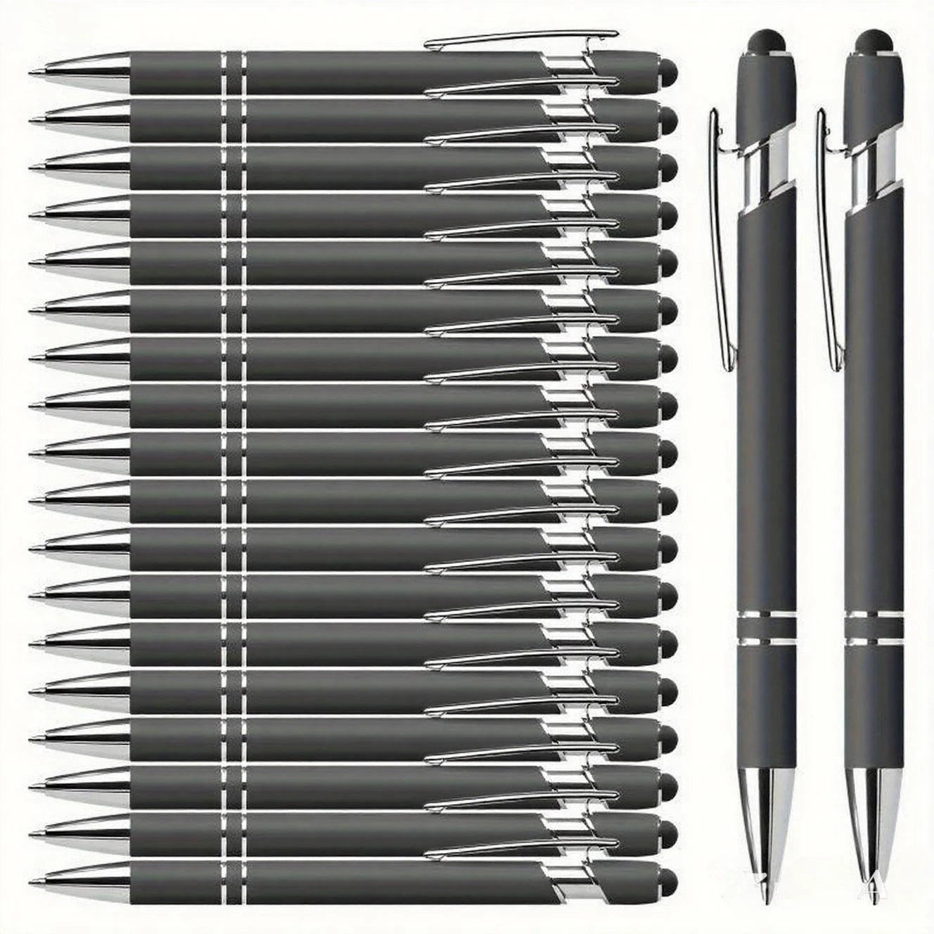 20 Personalized Pens with Stylus- Customizable Ballpoint Pen Set- Perfect for Office, School, Journaling, and Art Projects