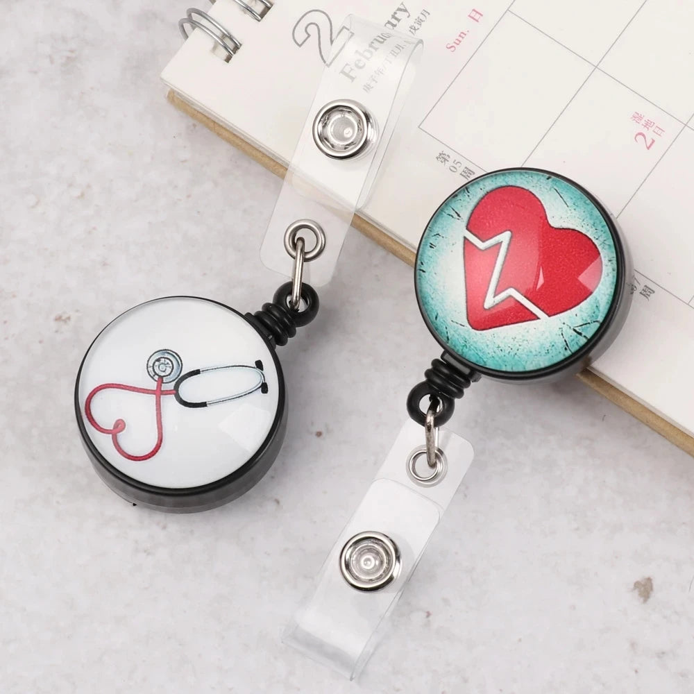Badge Holder Clip Card Holder Clip Name Tag Holder Name Card Holder Retractable Badge Nurse Doctor Key Chain ID Badge Holder