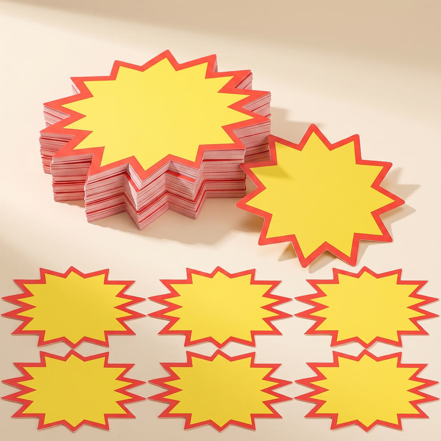 Store promotional burst signs