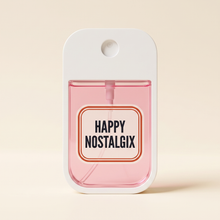 Happy Nostalgix branded hand sanitizer