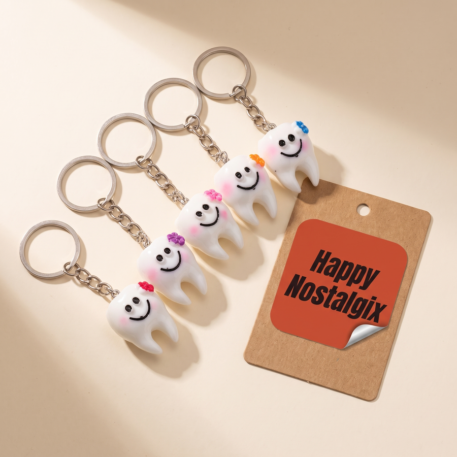 Happy Nostalgix branded dental keychain