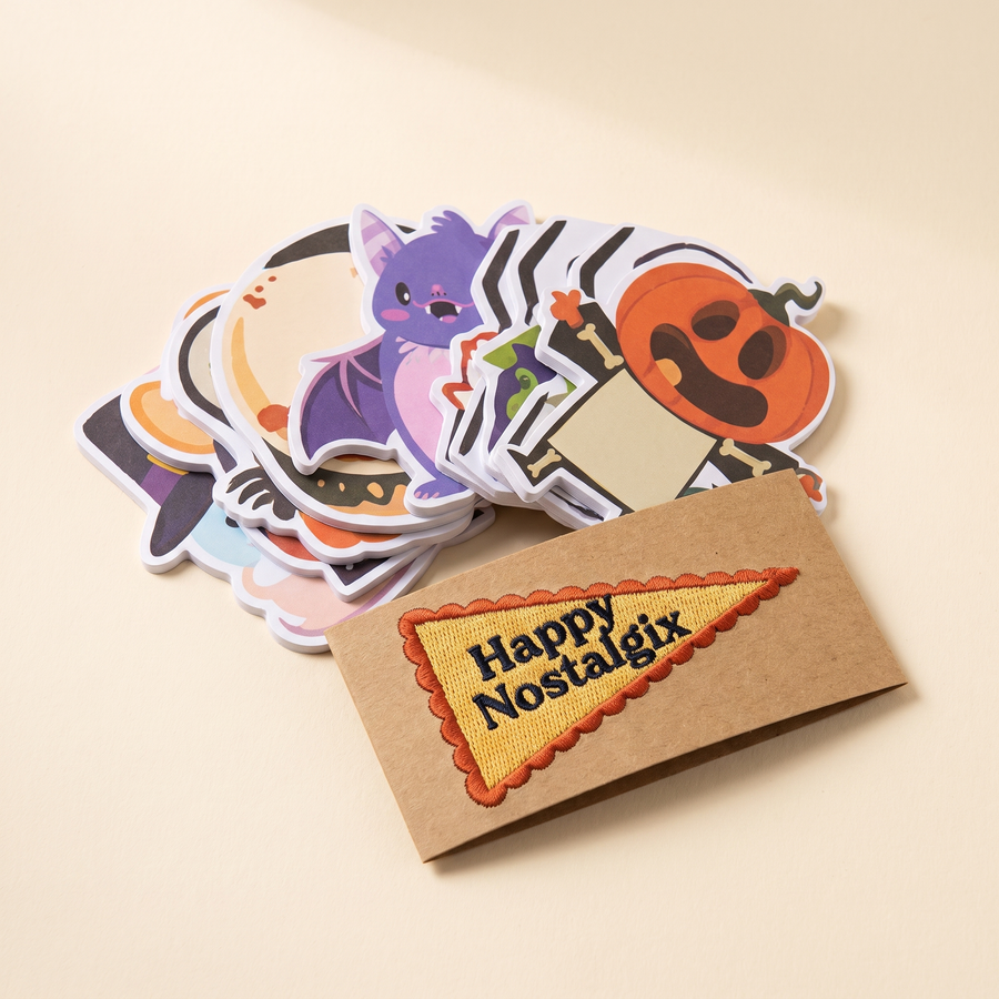 Happy Nostalgix branded Halloween sticky notes