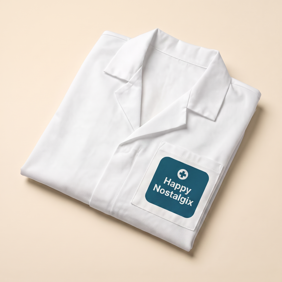 Happy Nostalgix branded disposable lab jacket