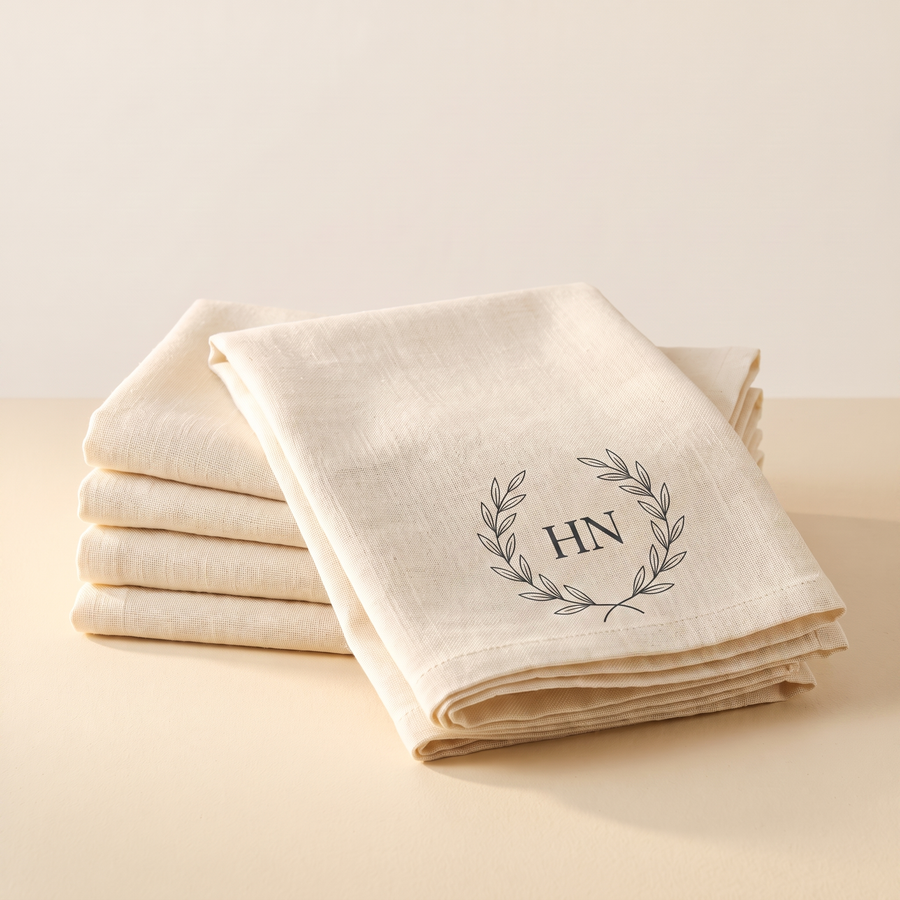 Happy Nostalgix branded printed napkins